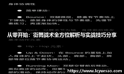 从零开始：街舞战术全方位解析与实战技巧分享