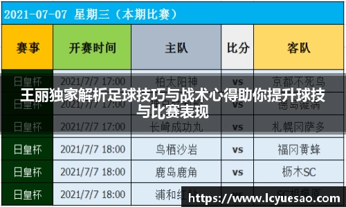 王丽独家解析足球技巧与战术心得助你提升球技与比赛表现