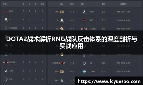 DOTA2战术解析RNG战队反击体系的深度剖析与实战应用