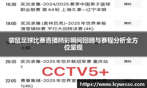 袋鼠足球比赛直播精彩瞬间回顾与赛程分析全方位呈现