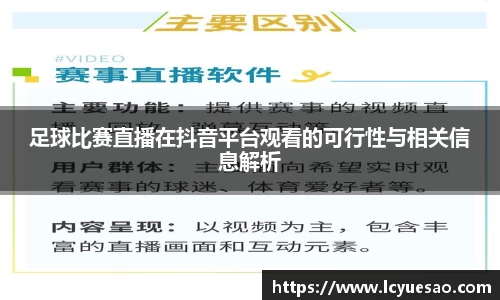 足球比赛直播在抖音平台观看的可行性与相关信息解析