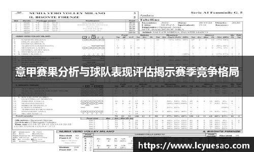 意甲赛果分析与球队表现评估揭示赛季竞争格局